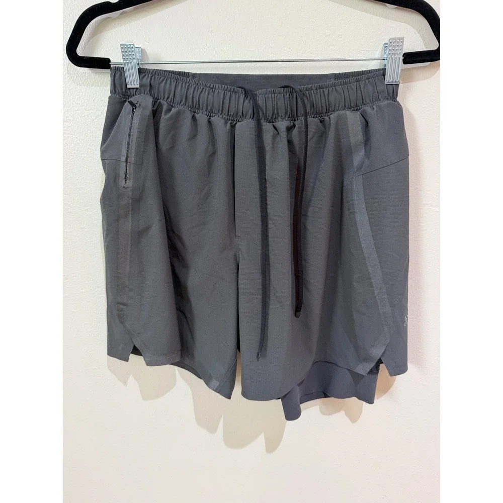 Lululemon Mens Gray Ripstop Running Shorts with Liner Size Medium